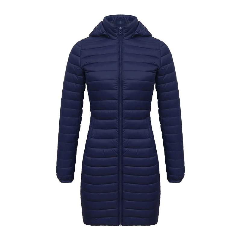 SANTELON-معطف طويل فضفاض للنساء مع غطاء محرك السيا...