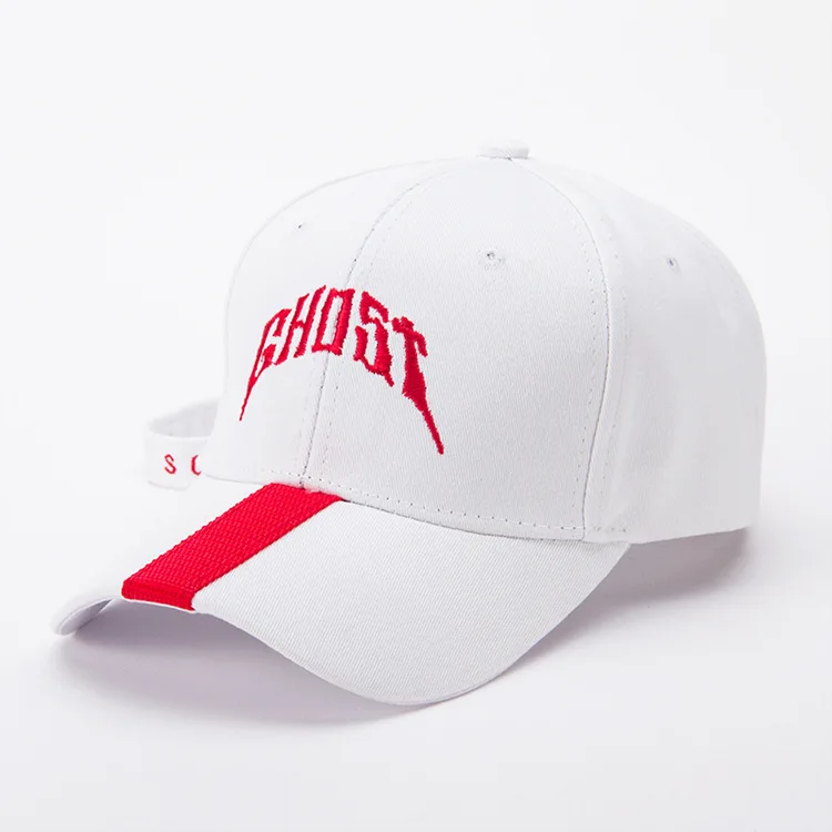 Hat red embroidered letter duck tongue cap Korean version of the tide men and women sun hats with hip-hop baseball caps - Цвет: Белый