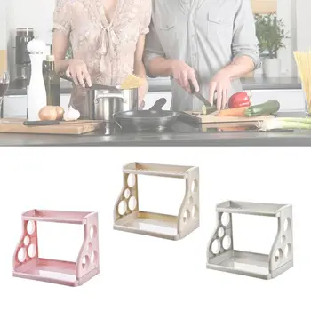 

Multi-function Double-layer Seasoning Storage Spice Rack for Kitchen Bathroom Worktop Simple Design Organizer Home