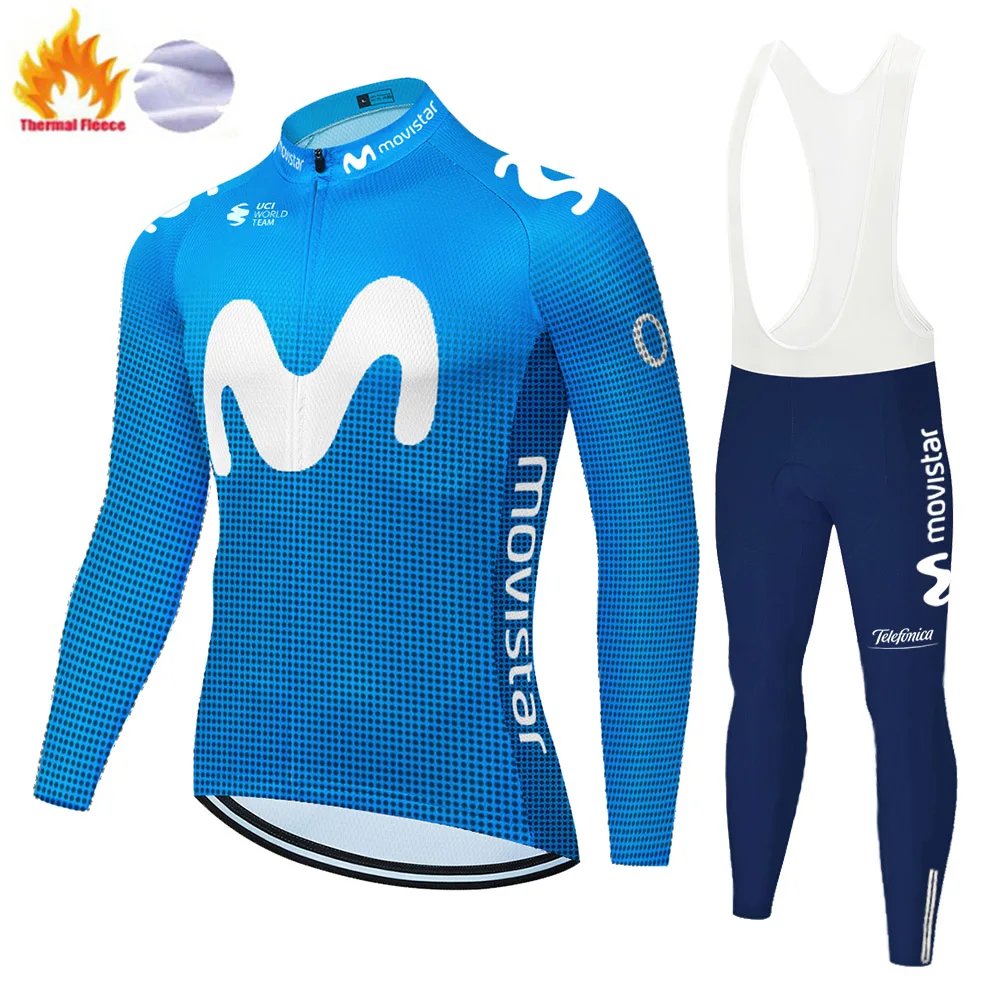 Movistar cycling clothing men winter Long sleeve cycling Jersey MTB breathable Ropa Ciclismo Bicycle winter wear