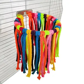 

Colorful Swing Ropes Pet Bird Parrot Hanging Toy Natural Cotton Parakeet Playing