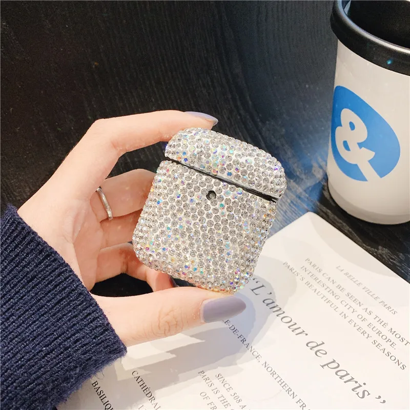 Для AirPods 2 чехол Роскошный Блестящий 3D бриллиантовые наушники для 1/2 жесткий