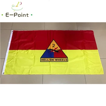 

USA 2nd Armored Division Flag 2ft*3ft (60*90cm) 3ft*5ft (90*150cm) Size Christmas Decorations for Home Flag Banner