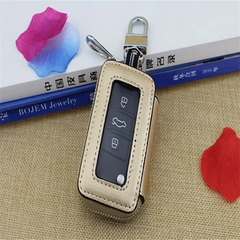 

Brand Genuine Leather Men Zipper Car Key Wallets Women Minimalist Key Holder Fashion Housekeeper Keychain