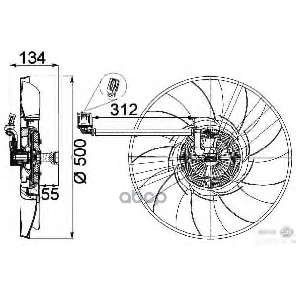 Вентилятор 8mv376757-301 HELLA арт. 8MV376757-301