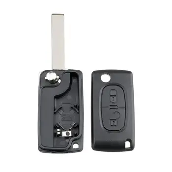 

Fits For Peugeot 2008 3008 5008 2 Button Remote Key Fob Shell Case Ce0523 Hu83 2 Button Slotted Housing