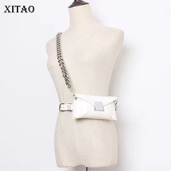 

XITAO Vintage Simple Texture Chain Cummerbunds Fashion Versatile Off Shoulder Patchwork 2020 Summer Casual Cummerbunds GCC3525
