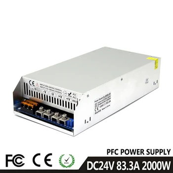 

Regulated PFC 24VDC Power Supply Switching 83.3A 2000W Driver Transformers 110V 220V AC To DC 24V SMPS for LED Light CCTV Motor