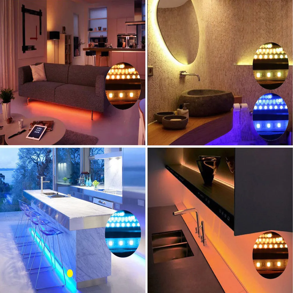 Buy 5-Meter No-Waterproof Flexible Color Changing RGB SMD 3528 300 LEDs Strip Light dropshipping