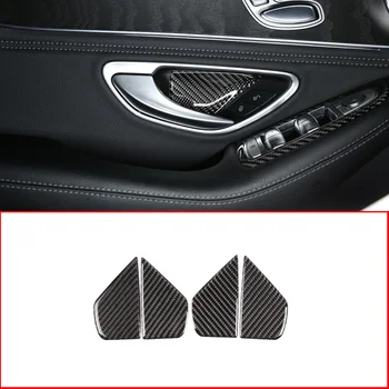 

4 Pcs Soft Carbon Fiber For Mercedes Benz C Class W205 2015-2019 Car Interior Door Bowl Cover Panel Stickers Car Accessories