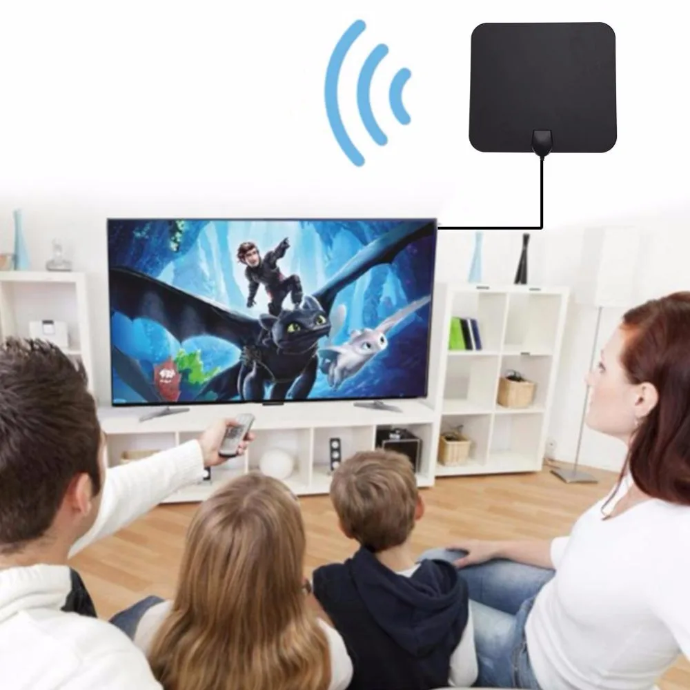 Телевизионная антенна DVB-T2 HD цифровая внутренняя HD ТВ антенна 10dbi усиление 80 км Диапазон телевизионные антенны с сильными наклейками F Мужская голова