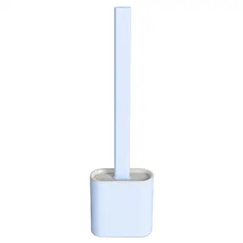 

Silicone WC Toilet Brush Flat Head Wall Mounted Soft Bristles Brush with Quick Drying Holder Set Cleaning Bathroom Accessory