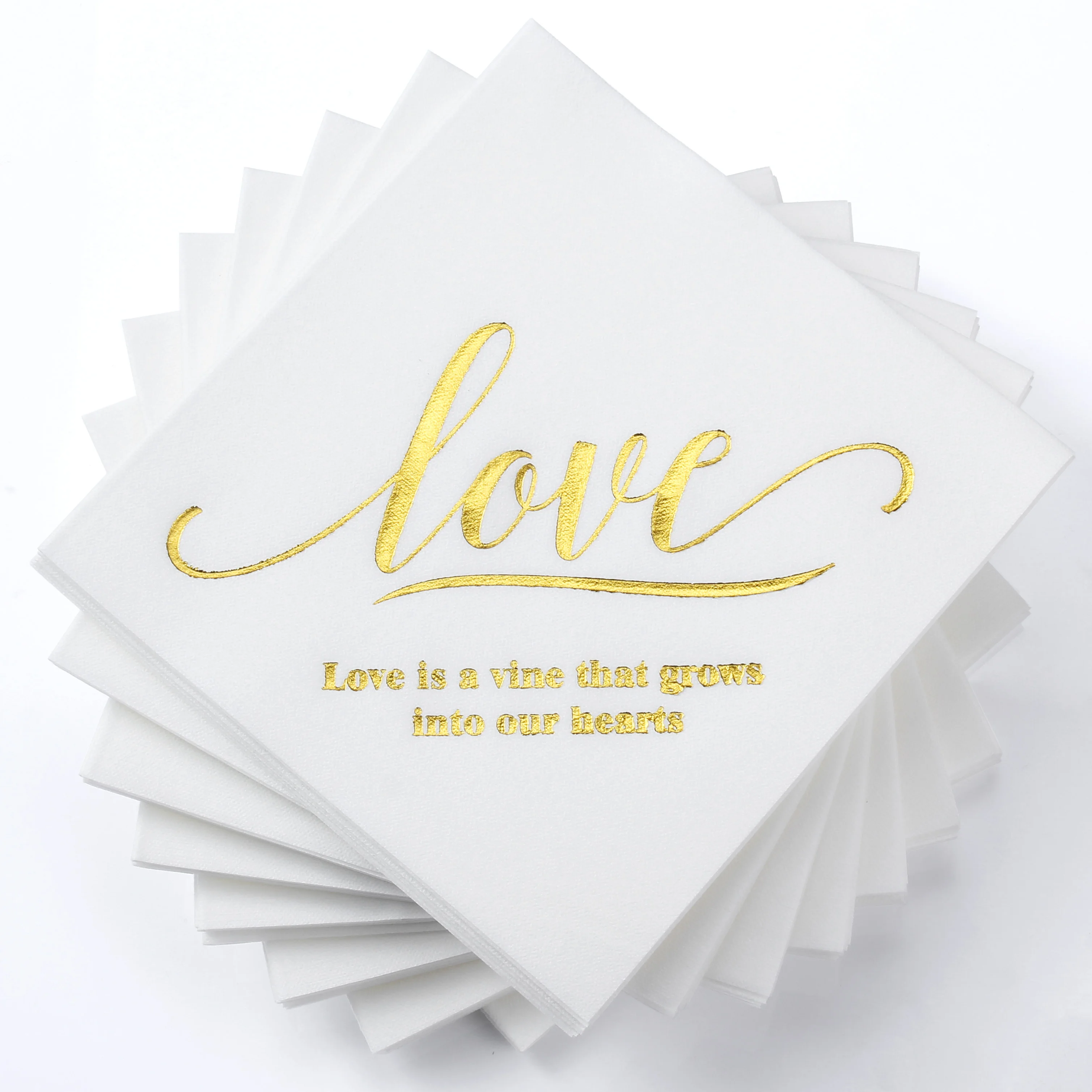 50 Pieces Airlaid Paper Napkins White LOVE disposable Linen Feel Napkins for Wedding Anniversary Valentine's Day Birthday Party