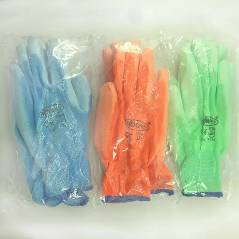 12 пар защитные перчатки с пу покрытием ладони профессиональные защитные ручные производственные перчатки