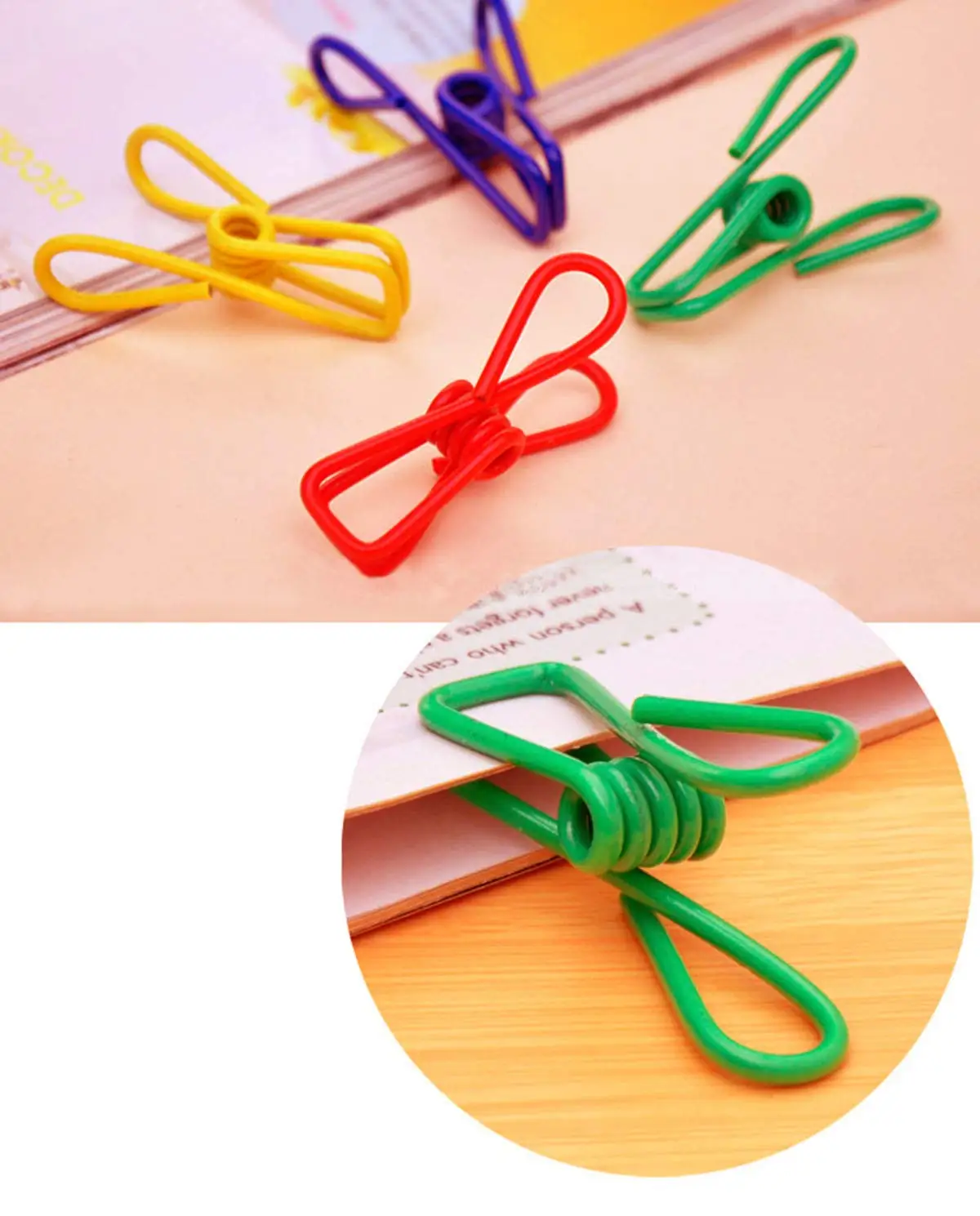 

metable 30pcs Assorted Colors Utility Clips PVC-Coated Steel Wire Clips Holders Steel Wire Clips for Clothes Line, Bag Sealing