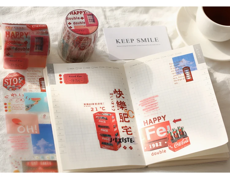 Прозрачный дорожный блокнот Bullet Journal васи лента Diy Украшение скрапбукинг планировщик маскирующая лента клейкая лента этикетка наклейка
