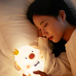 Lampe 3D à induction en forme de cochon, avec télécommande, design créatif, idéal pour la chambre d'un enfant ou comme lampe de chevet 