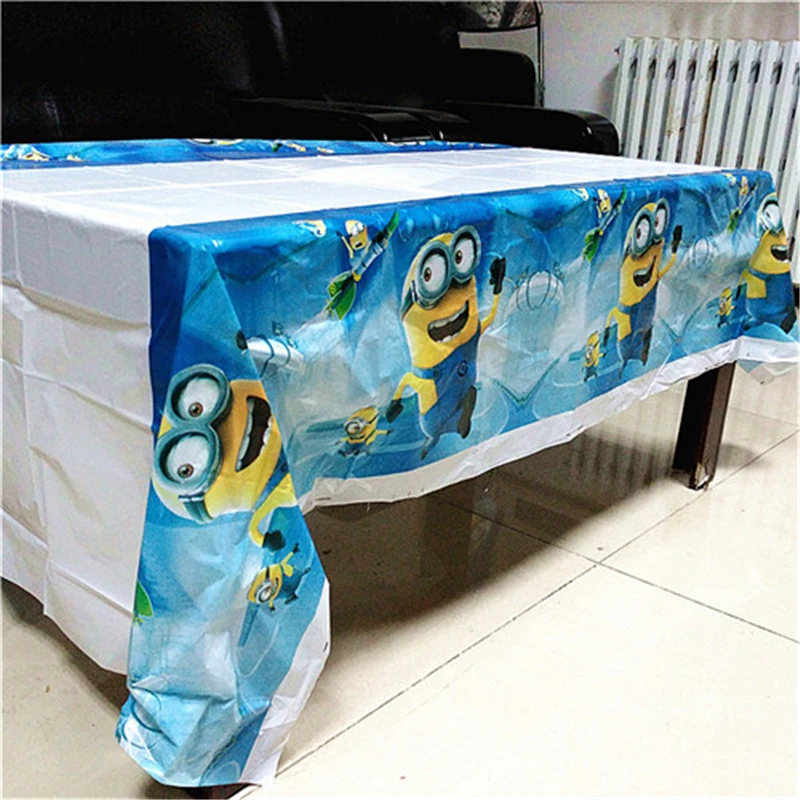 tablecloth 1pcs 6 шт./компл. Миньоны принадлежности для тематической вечеринки выбросы мультяшную тему вечерние рог труба вечерние принадлежности для детей подарок на день рождения украшения - Цвет: tablecloth 1pcs