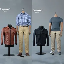 

VORTOYS V1017 V1018 1/6 Scale Fashion Style Men's Retro Leather Jacket Suit Tooling Jacket Suit Male Soldier Figure Clothing