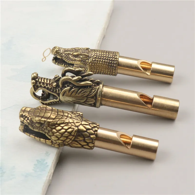 Whistle Toys Copper Wild Boar Rhino Eagle Boa Lion Wolf Kirin Lizard Keychain Pendants Outdoor Referee Whistle Vintage Wild Survival Whistles
