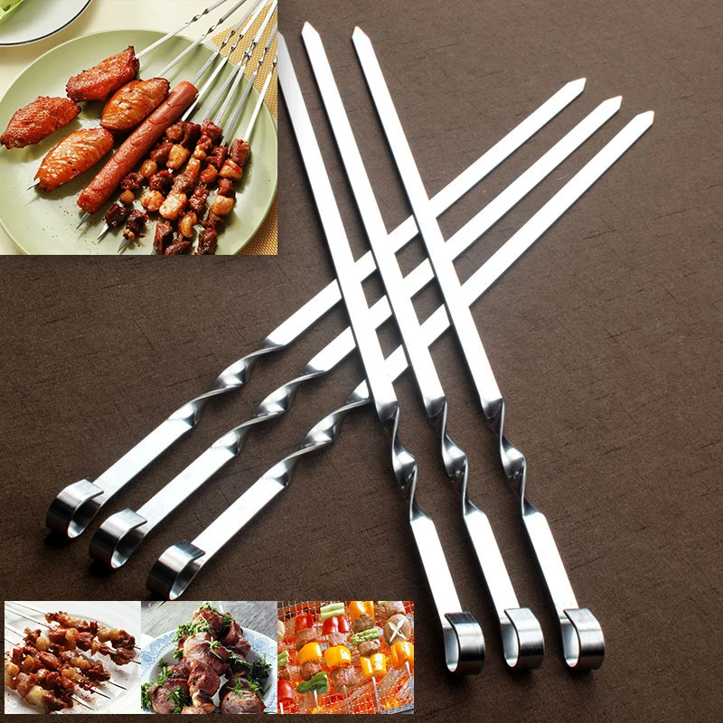 6pcs/Set Barbecue Skewers Stainless Steel For BBQ Outdoor Picnic