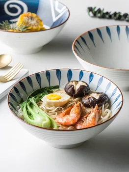 

Ceramic noodle bowl soup noodle bowl domestic beef noodle bowl pickled noodle bowl fruit salad bowl bamboo hat bowl single