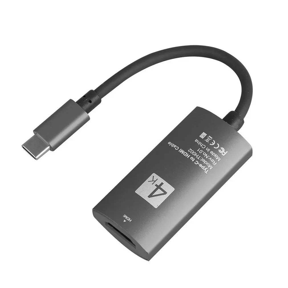 USB-C Тип с разъемами типа C и HDMI HD ТВ AV ТВ адаптер кабель 4K для samsung S10/S9 Plus/Note 9 HD ТВ кабель адаптера - Цвет: Серый