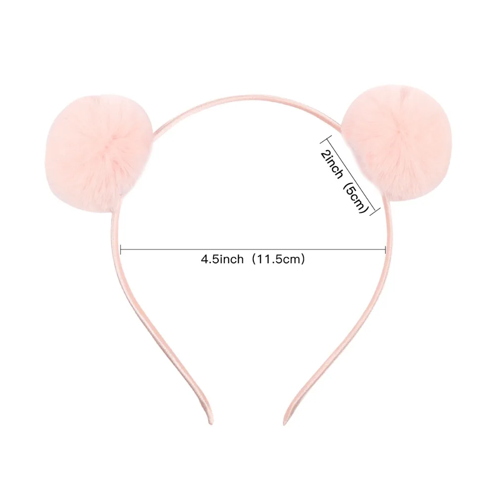 Cute Candy Color Pom Hairband Solid Plush Ball Girls Headband Fur Washing Face Makeup Headwear Sweet Women Hair Accessories