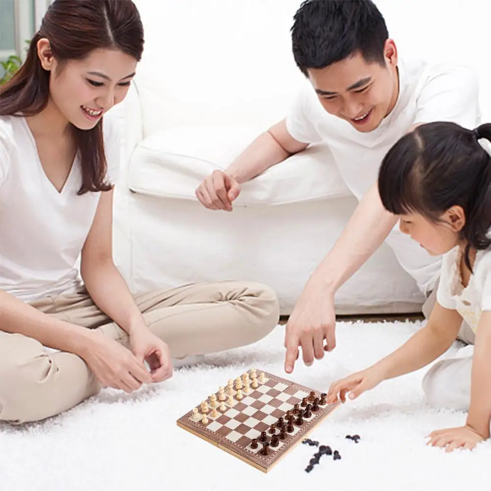 3 в 1 деревянные шахматные головоломки шахматы нарды Складные Деревянные Шахматы Игрушка Головоломка обучающая игра для детей подарок