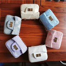 Милая Детская сумка через плечо для девочек, кружевная сумка с регулируемой цепочкой, Мини кошельки для монет, Сумочка с принцессой, Детская сумка-портфель