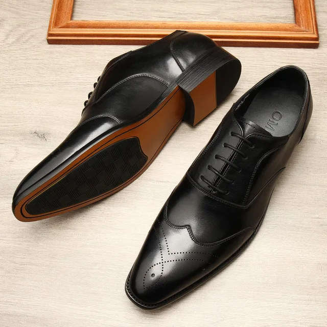 Фото мужские официальные туфли qyfcioufu из натуральной кожи оксфорды