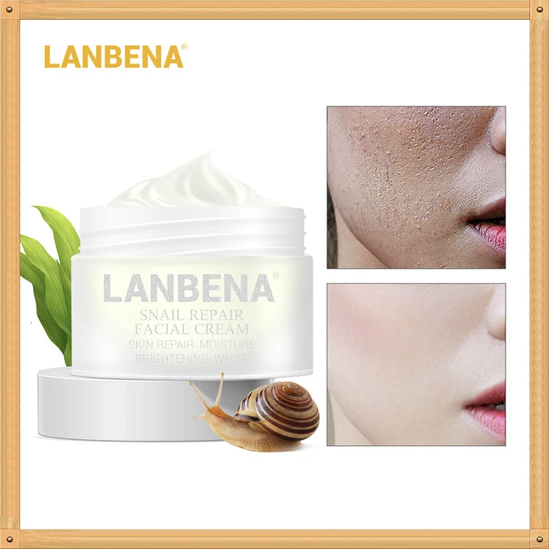 Отбеливающий крем для лица LANBENA Snail Repair дневной против морщин старения лечение