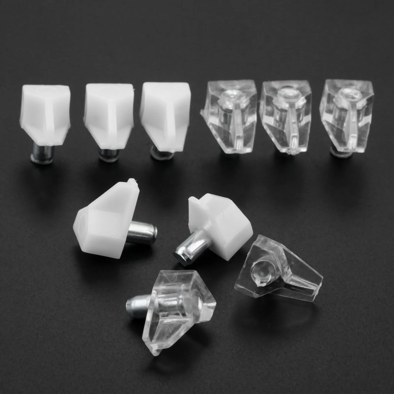 DRELD 50Pcs 11 x16mm Shelf Support Peg Bookcase Cabinet Bracket Holder Furniture Accessory Clear Plastic Supports | Обустройство дома