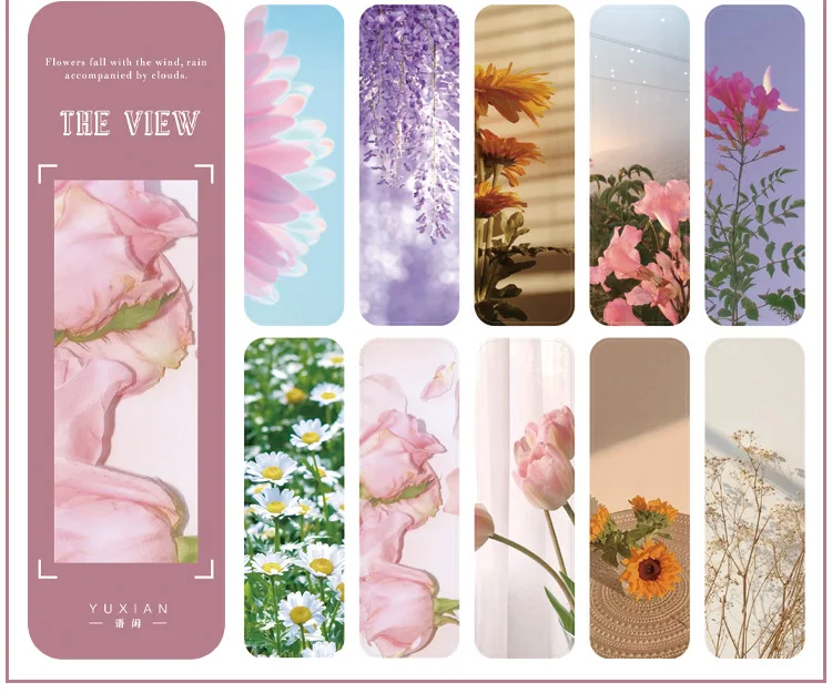 20 pcs/set Forest moon Bookmark Flower dusk Reading Book mark Stationery Message card material Paper School Office Supply