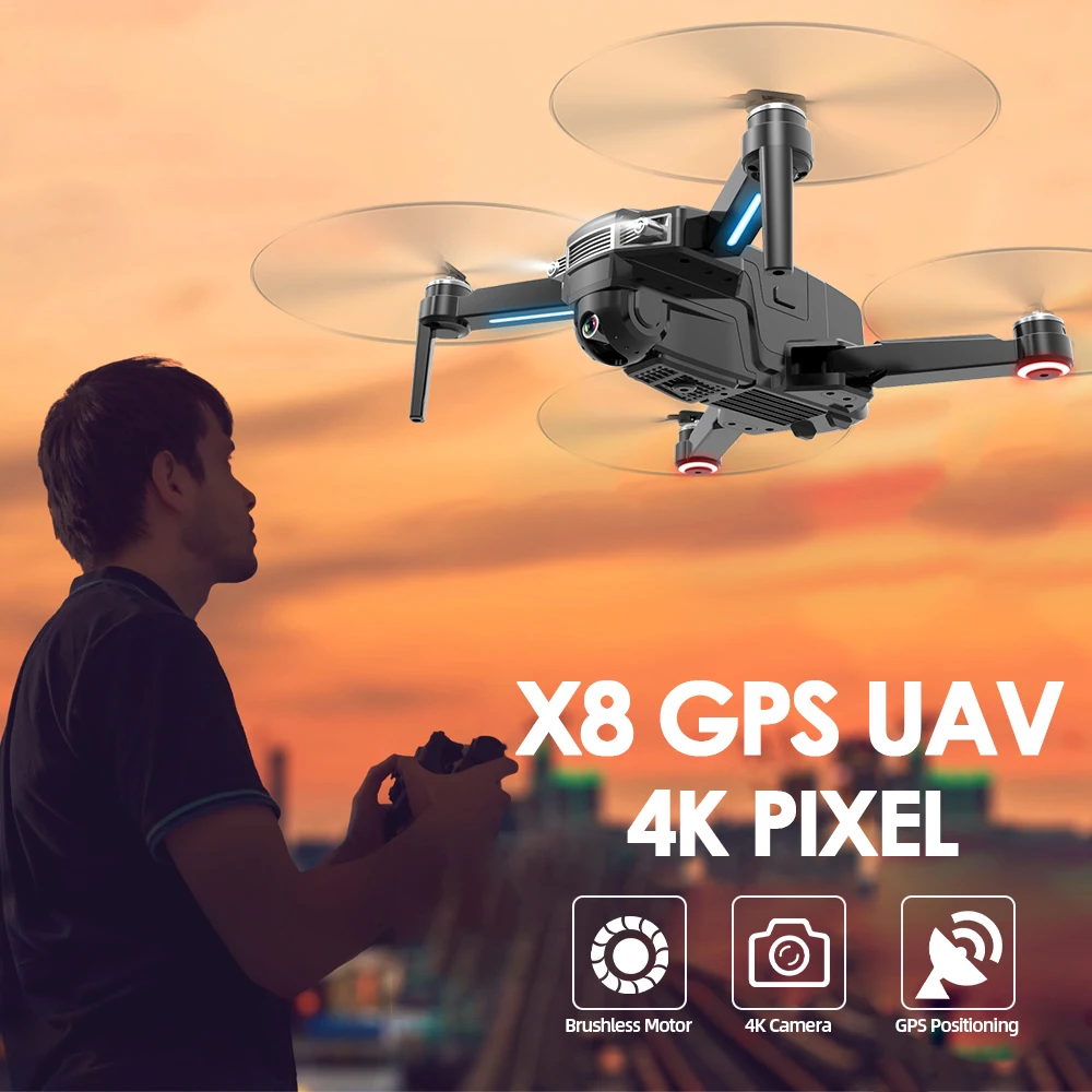 CSJ-X8 Pro gps Радиоуправляемый Дрон с 4K двойной камерой 25 минут время полета мВ интерфейс жесты Фото Видео бесщеточный Дрон Радиоуправляемый квадрокоптер