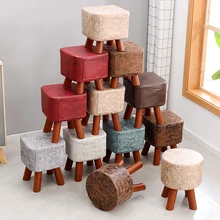 Tabouret nordique de luxe en bois, bas, pour le salon, pour changer les chaussures, sous les tabourets, pour la maison, pour enfants