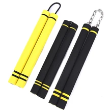 Боевые искусства безопасности пена кунг-фу обучение нунчак губка двойной дубинкой с цепочкой из нержавеющей стали