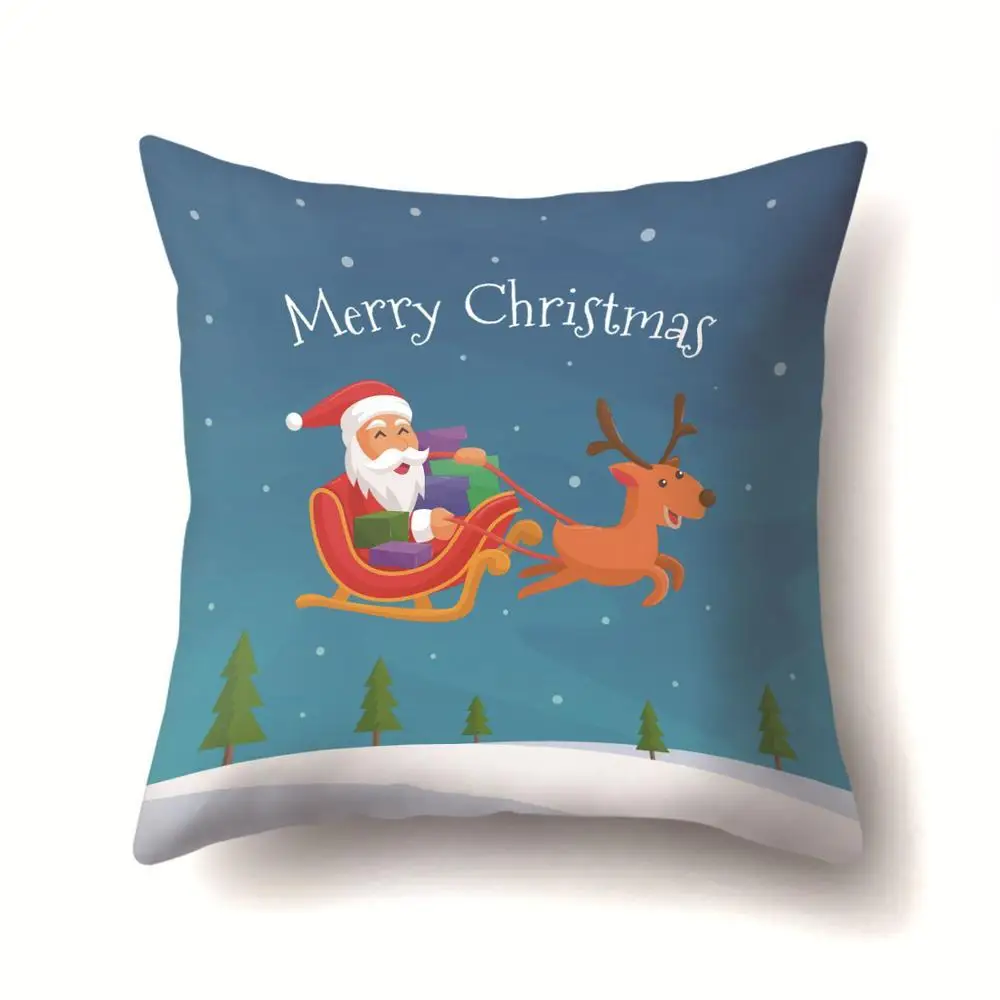Рождественская наволочка для подушки с Санта Клаусом и снежинками, декоративная подушка для дома, спальни, дивана, кровати, полиэфирная наволочка, 40543 - Цвет: 2BZ-40543-314
