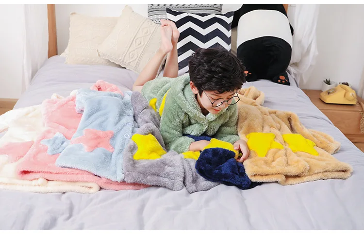 Зимняя одежда для сна для мальчиков; халат; утепленные фланелевые пижамные комплекты; комплект одежды для детей 3-13 лет; теплая домашняя одежда для мальчиков; детская одежда для сна