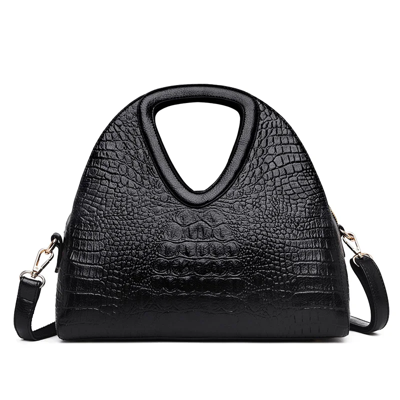 Роскошные дизайнерские сумки Rodful, женские сумки из крокодиловой кожи, винтажная большая сумка на плечо, женская сумка из натуральной кожи, Женская коричневая сумка - Цвет: black