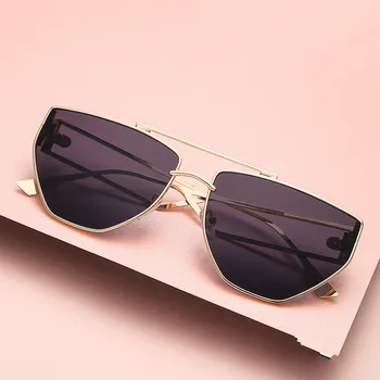 

2020 simple creativity sunglasses women's trend personality irregular sun glasses men's metal hollow wide frame sunglasses