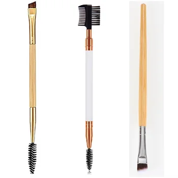 

Double Ended Wood Handle Eyebrow Brush Beauty Makeup Brushes Eye Brow Comb Brushes Professional Make Up Beauty Cosmetics Tool