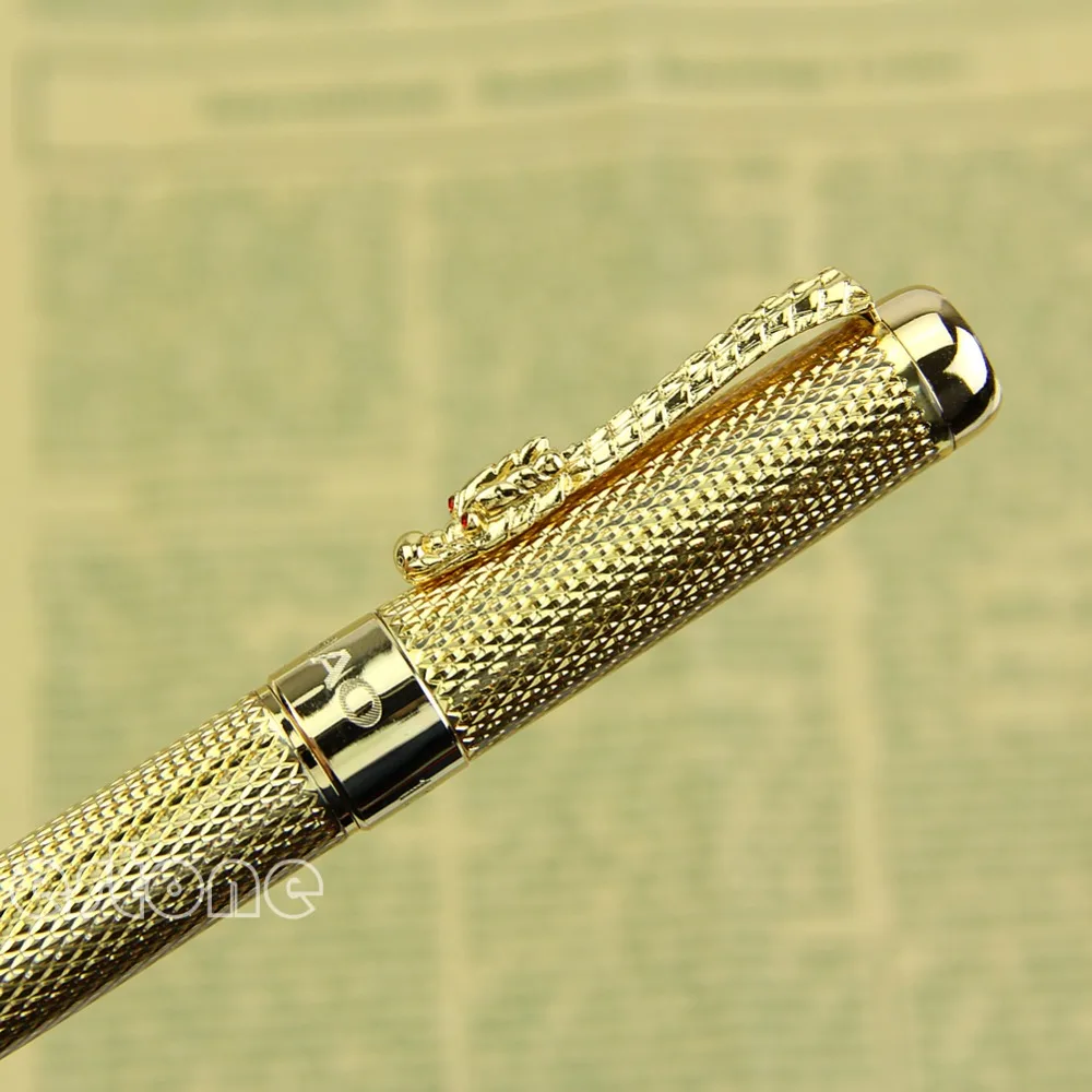 Роскошный JINHAO 1200 Благородный Золотой клипса с драконом м роликовая шариковая ручка канцелярские товары офисные школьные принадлежности брендовые металлические лучший подарок