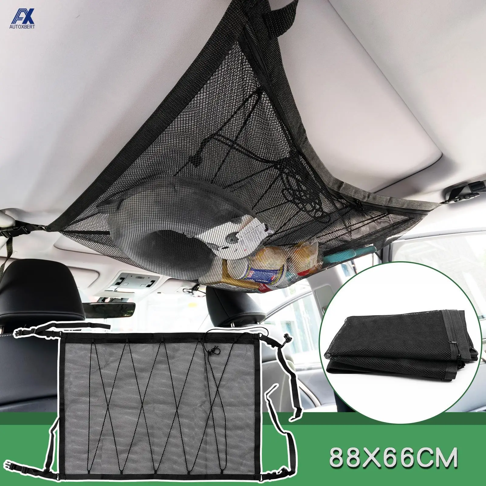 Сетчатый Органайзер 88x66 см автомобильная грузовая сетка потолочный карман для