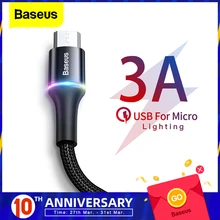 BASEUS Micro USB สายเคเบิล 3A Fast Charger Charger MicroUSB สายสำหรับ Samsung Xiaomi Redmi หมายเหตุ 4 หมายเหตุ 5 Pro Android โทรศัพท์มือถือโทรศัพท...(China)