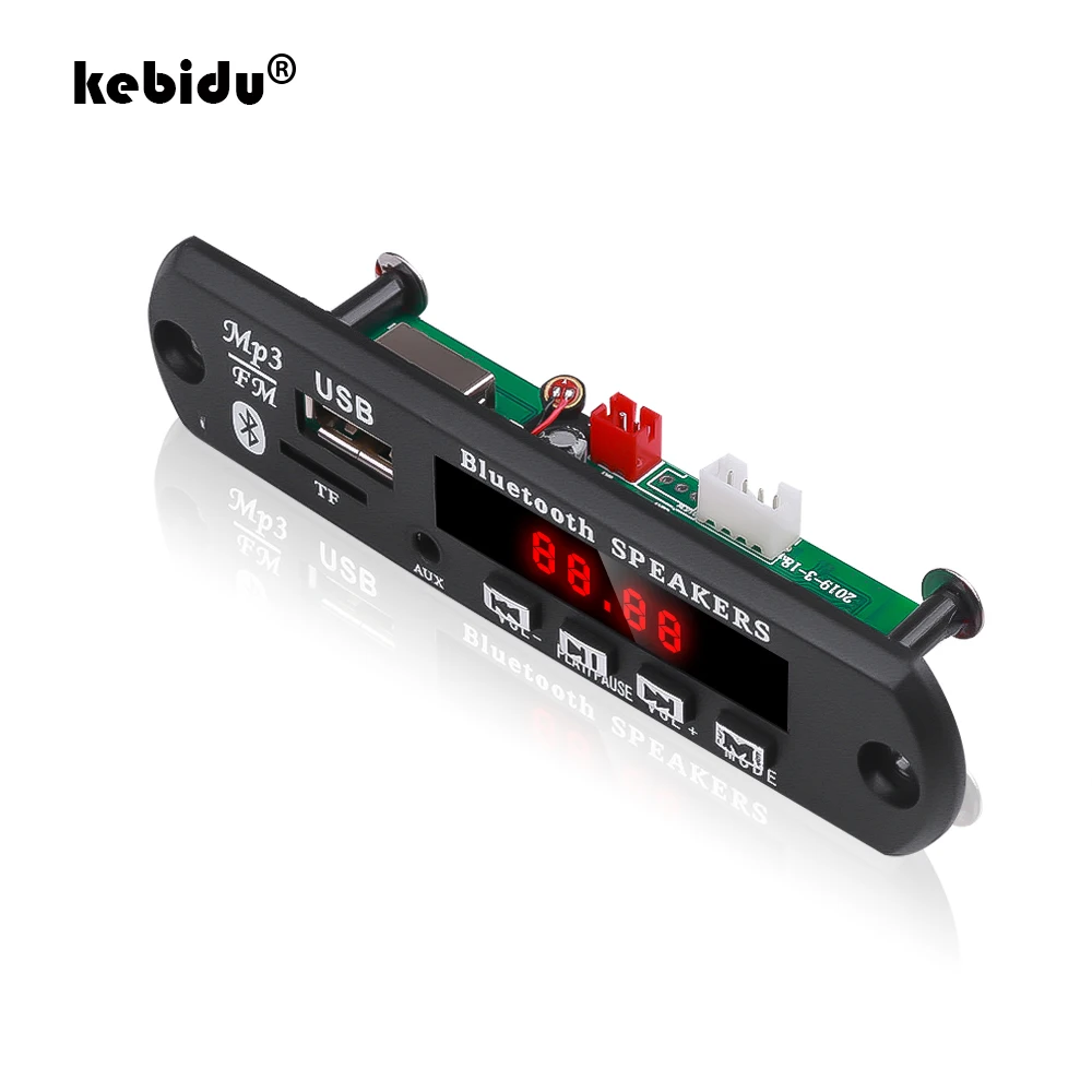 Kebidu 5 в 12 В цветной экран MP3 декодер плата WMA WAV FLAC APE Bluetooth MP3-плеер USB TF fm-радио модуль с записью звонков