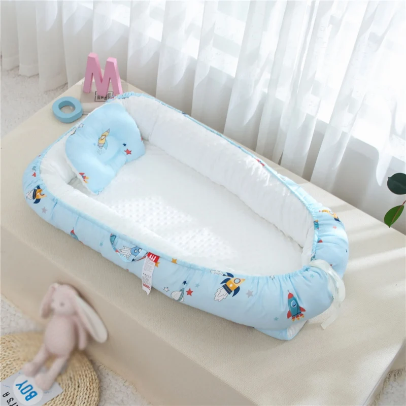 Разборная детская кровать-гнездо, переносная детская кроватка для новорожденных, дорожная кровать, двустороннее детское гнездо для новорожденных малышей, люлька - Цвет: A5
