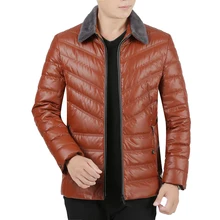 Зимнее Мужское пальто, модная брендовая одежда, пуховик на белом утином пуху, толстое теплое Мужское пальто 16-14