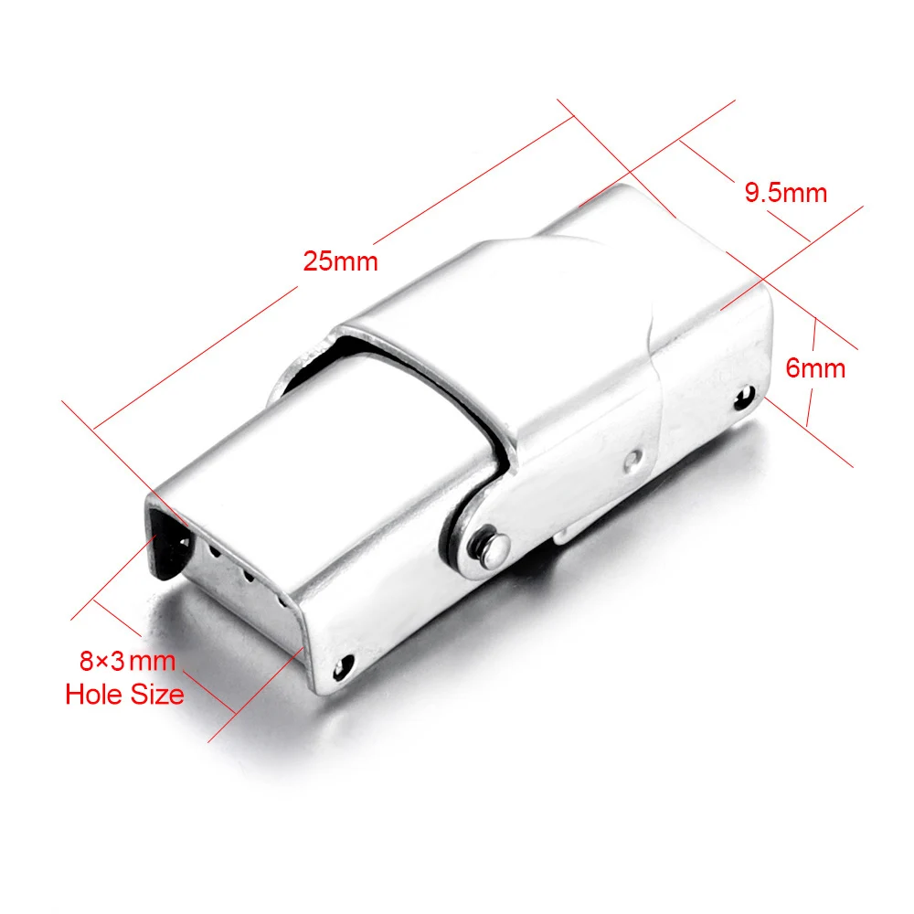 Fit 8x3mm 5 шт. застежка из нержавеющей стали обжимной челюсти крюк часы ремешок застежки для кожаный браслет ювелирных изделий DIY разъемы пряжки поставки - Цвет: Fit 8x3mm