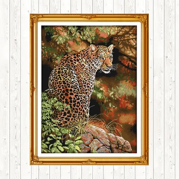 

Cheetah (2) Painting Counted Printed on Canvas 14CT 11CT DMC Cross Stitch Pattern Embroider Kits DIY Needlework Sets Home Decor